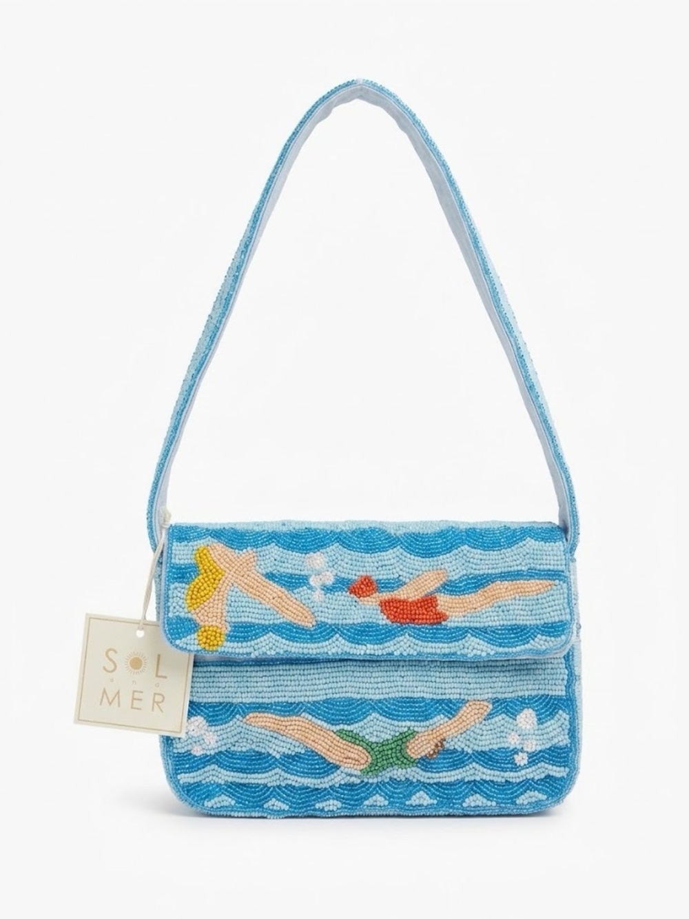 Sol and Mer Beaded Retro Swimmer Baguette Shoulder Bag